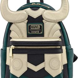 Loungefly Marvel Loki Cosplay Faux Leather Mini Backpack 
