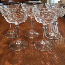 Vintage Cocktail Crystal Glasses. 