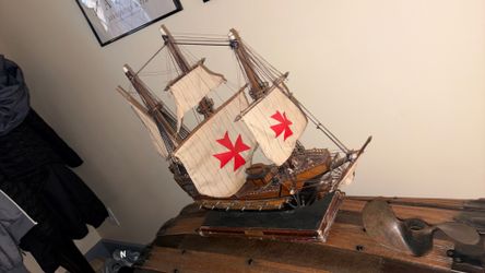 Vintage made in Spain wood ship