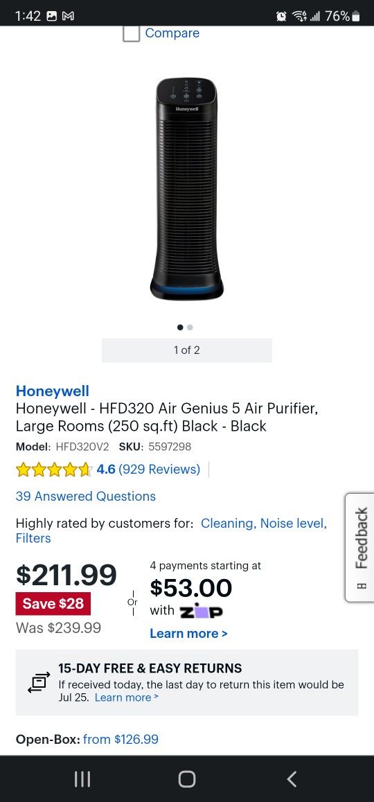 Honeywell Air Genius 5 Air Purifier 