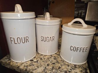 3 pc ceramic canisters.