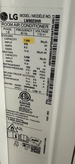 Lg 7600 btu window ac unit
