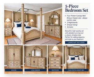 5-Piece Traditional Canopy Bedroom Set