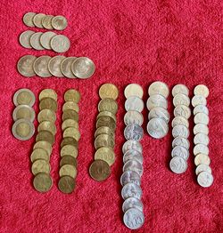 Lot 83 INDONESIA RUPIAH 1000 500 200 100 50 25 COIN Gold Silver tone