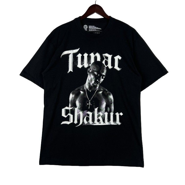 TUPAC Shakur Men's Black and white T-Shirt SZ LARGE