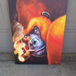 Orange Gorilla Canvas