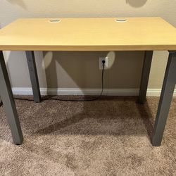IKEA Desk Aluminum Legs Birchwood Top 