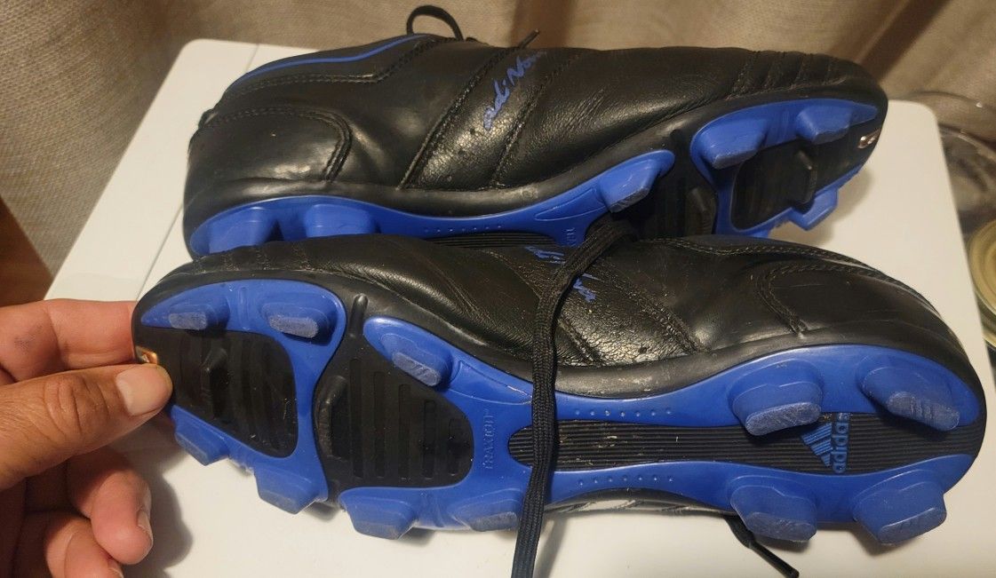 RARE Adidas Adinova Soccer Cleats Men's Size US 7 Black/Blue Cleats G18322 Shoes