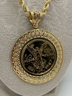 10k Gold Rope chain + last supper medallion set