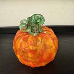 Hand Blown Glass Pumpkin 