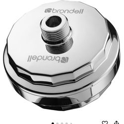 Brondell VivaSpring Compact Shower Filter, Polished Chrome – High Output, 100% High-Purity KDF Filtration, With FF-30 Filter Cartridge, Filtered Showe