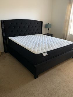New In Box King Bed Frame With Mattress (Read Description Below)