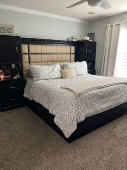 King size bed frame with drawers