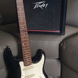 Samick Vintage HSS Strat w/ Peavey Rage Transtube Amp