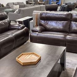 Wesley 2px Italian Leather Sofa Set