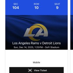 Rams VS Lions Tickets 
