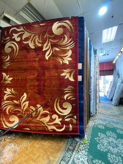 8x10 Area Rugs carpet Rugs transitional design thick colors burgundy beige