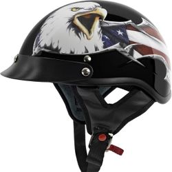 VCAN Cruiser Patriotic Eagle USA Graphics Motorcycle Half Helmet