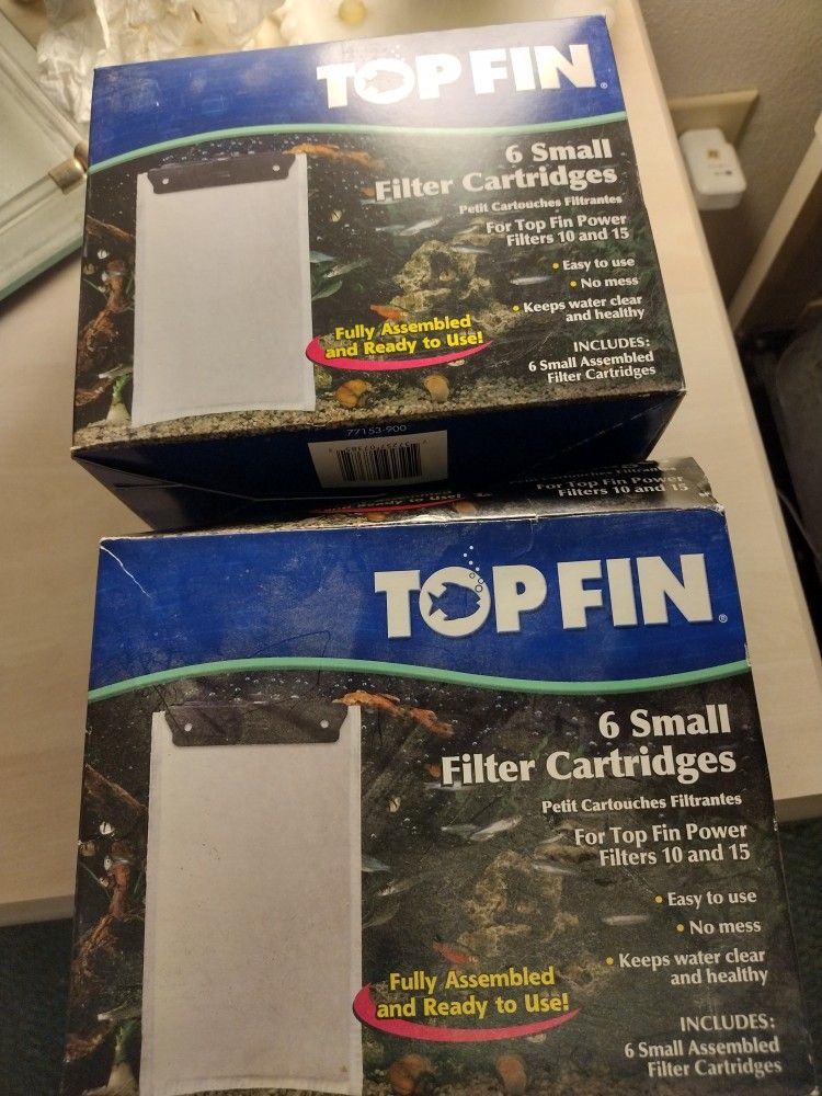 Brand New 2 Boxes Top Fin 6 Small Filter Cartridges 6 In Each Box