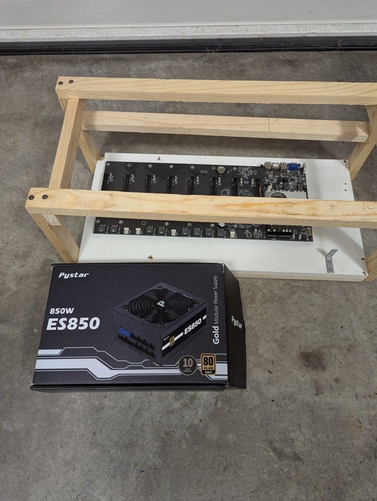 Mining Rig With MB For 8 Video Cards GPU