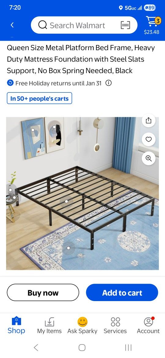 Queen Heavy Duty Platform 3500 Lb Limit 16 In High