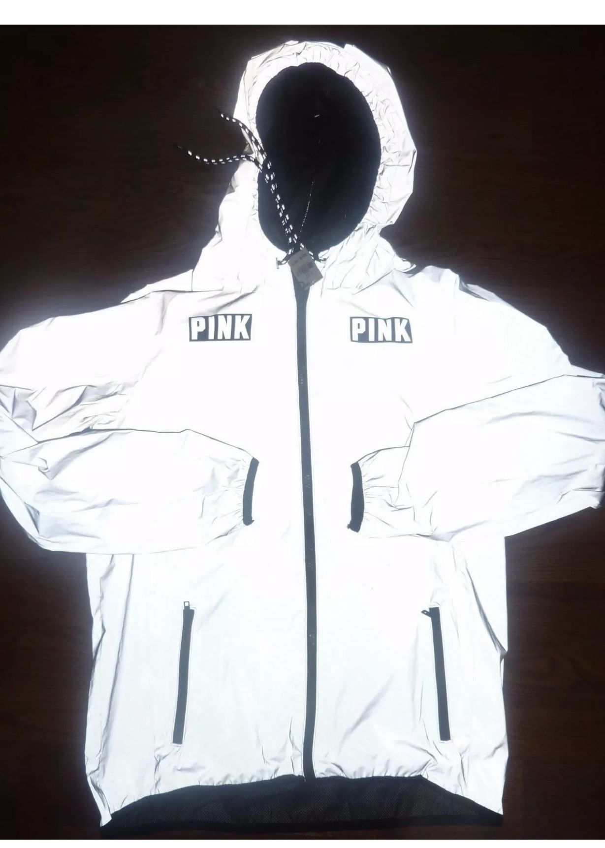 Victoria's Secret PINK Limited Ed 002 Reflective Anorak + Bag/BACKPACK XS/S NEW WITH TAGS !!Collectible Limited Edition!