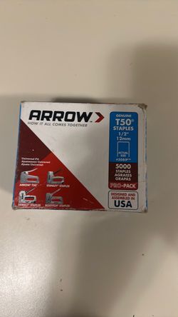 Arrow T50 Staples 1/2" 5000 Pro-Pack