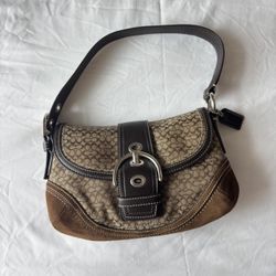 Vintage Coach brown and tan mini soho