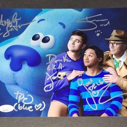 🔥 Blue's Clues autographed cast X5 8x10 JSA COA 🔥