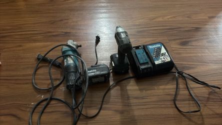 Makita grinder and drill impact 2 batteries and charger