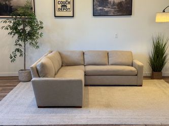 RH down-feather filled petite Maxwell beige sectional couch delivery available