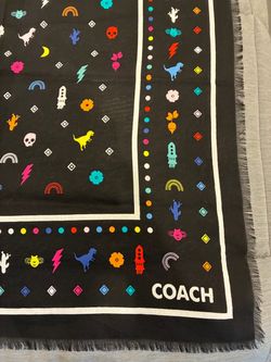 Coach Monogram Icons Oversized 54” Square Bandana/Scarf