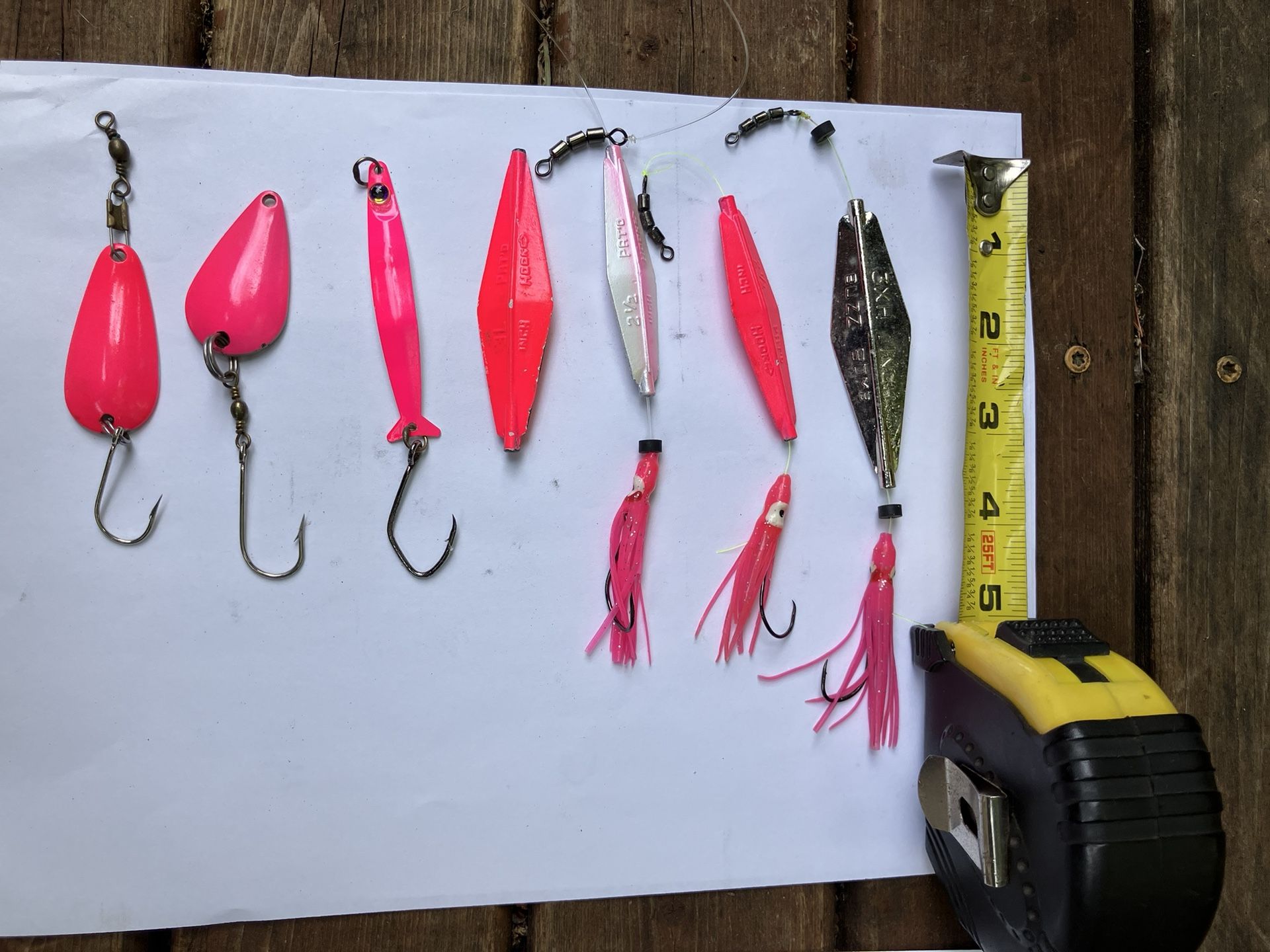 Salmon Fishing Pinks-spoons & Buzz Bombs