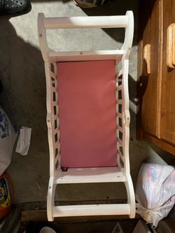Melissa and Doug White Wooden Baby Doll Stroller