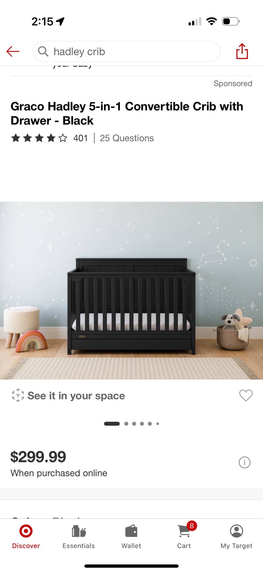 Graco Hadley Crib Black 