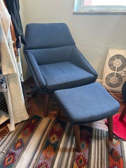 Mid-Century Modern style chair and ottoman