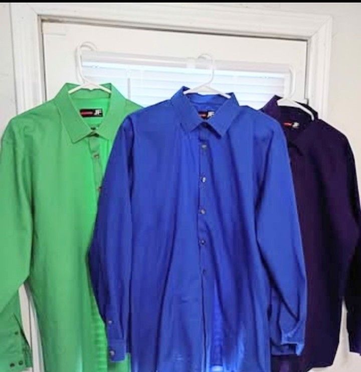JF J Ferrar Men Button Dress Shirts Lot 3