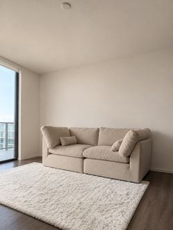 Beige Modular Cloud Sofa 2-Seater