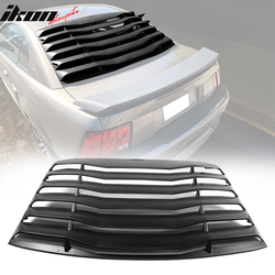 Fits 99-04 Ford Mustang Coupe IKON Style Rear Window Louver Cover Unpainted ABS