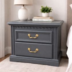 Bassett Refurbished Charcoal End Table