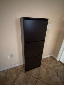 IKEA BISSA Shoe Cabinet – 3 Compartments- black