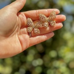 Gold Butterfly Earrings 