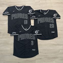 Padres Blackout Jersey Black and Grey Machado Merrill Tatis Jr