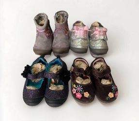 4 Pairs size 4 toddler girl shoes Boot Bundle Variety