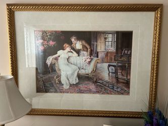 Gold framed matted “LARGE” 40”x41” Victorian picture.