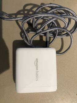 Amazon Basics 100W Four-Port GaN Wall Charger with 2 USB-C (100W, 18W) & 2 USB-A Ports (12W)