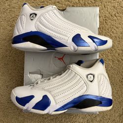 Size 8 (Pre owned, comes with original box) - Air Jordan 14 retro hyper royal 