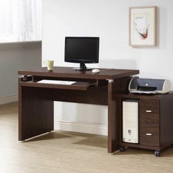 Brand New Medium Oak Computer Desk with CPU Stand