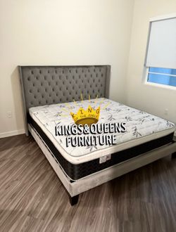 New king bed frame with mattress