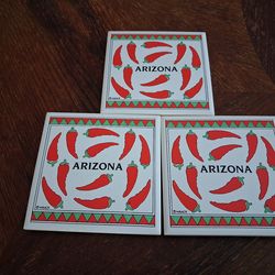 Set of 3 arizona Chile coasters